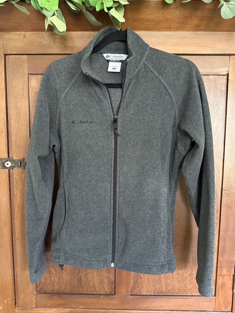 Columbia Women's Charcoal Gray Full-Zip Teddy Fleece Jacket